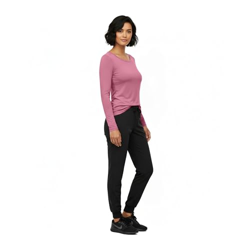 Image of Natural Uniforms Women's Long Sleeve Underscrub T-Shirt - Cotton Blend Scrub Base Layer for Nurses & Medical Professionals