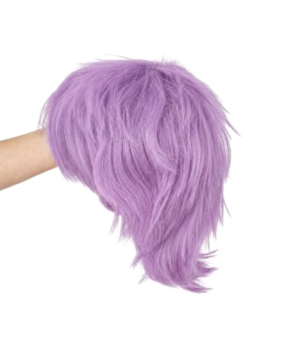 Image of Rose bud Light Purple Anime Wig Cosplay Layered Wigs with Bangs for Women Men