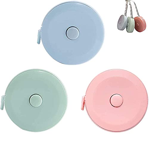 Cinta Métrica Retráctil, 6 Piezas Cinta Métrica para Cuerpo, Doble Escala Cintas Métricas, Portátil para Coser, Body Measuring, Cortar, Manualidades (3 Colores) Cover