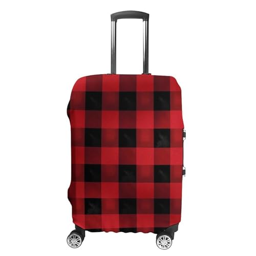 Red Black Buffalo Check Plaid Luggage Cover, Washable Elastic Suitcase Cover Protector Fit 18-32 Inch Luggage