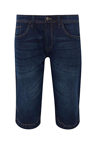 Indicode IDQuince Herren Jeans Shorts Kurze Denim Hose Eingrifftaschen Baumwollmischung Regular fit, Größe:M, Farbe:Dark Blue (855)