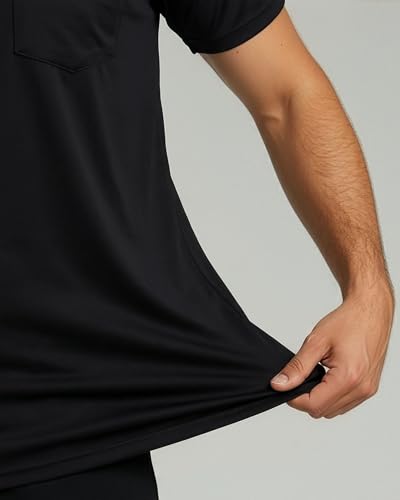 Image of Real Essentials 4 Pack: Men's Dry-Fit Short Sleeve Pocket Crew Performance Athletic T-Shirt (Available in Big & Tall)