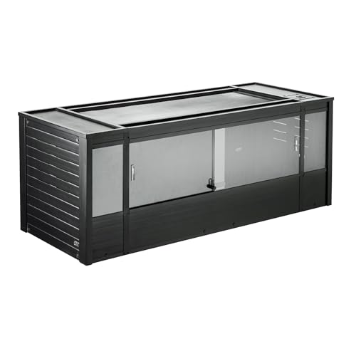 Image of New Age Pet ECOFLEX 60 inch Wide X-Large Reptile Habitat, Mojave Lounge for Snakes, Tortoises & Lizards in Maple, Black & Grey, Easy Assembly, Sliding Glass Doors & Mesh Top