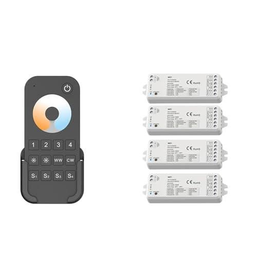 2 Channel LED Controller Dimmer 12V 24V 36V 4 Zone LED Light Strip Dimming Kit Remote Control(WZ1 Only)