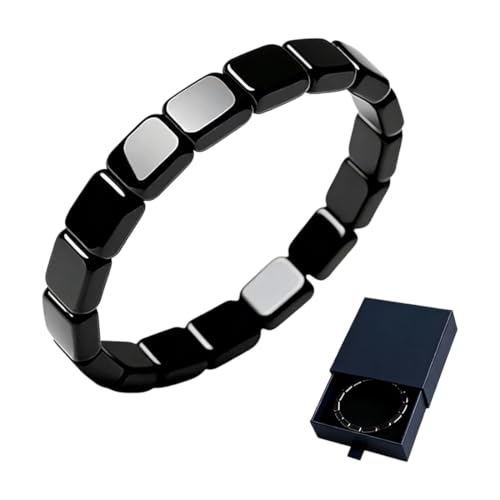 MOLZINY Bracelet en hématite Coffret cadeau inclus bracelet magnétique pour homme bracelete en pierre magnétique bracelete naturel pour homme