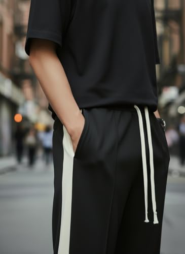 Image of Mack Jonney Men's Striped Track Pants | Side Stripe Design | Regular Fit | Casual & Athleisure Wear |Pack of 1-MMJ-27