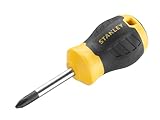 Stanley Cushion Grip™ Stubby Screwdriver Phillips Tip PH2 x 45mm, Made from high-Strength, Chrome Vanadium Steel with a Strong Magnetic Black Oxide tip