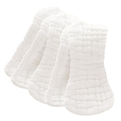 Hohopeti 5pcs Pure Cotton Newborn Swaddle Sack Reusable Diaper for Boys and Girls Infants Cotton Nappies Breathable Absorbent Leakproof