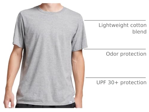 Image of Russell Athletic Mens Dri-Power Short Sleeve Tees, Moisture Wicking, Odor Protection, UPF 30+, Sizes S-4x