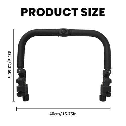 Miniatura 6 de Barra De Parachoques De Cochecito, Mango De Cochecito Impermeable Ajustable De Cuero De Cuero Pu Para Niños Pequeños, Accesorio De Barras Transversales Desmontables Para Soporte Y Barra De Parachoque