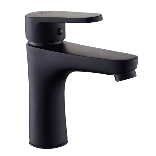 DP Grifería Álamo - Grifo monomando de lavabo- tipos de grifos negro mate baño