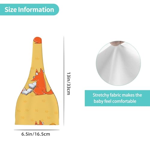 Baby Beanie Sunflower Seeds and Foxes Knotted Hat - Soft, Warm, Comfortable, Headwear for Newborns, 0-6 Months Black4