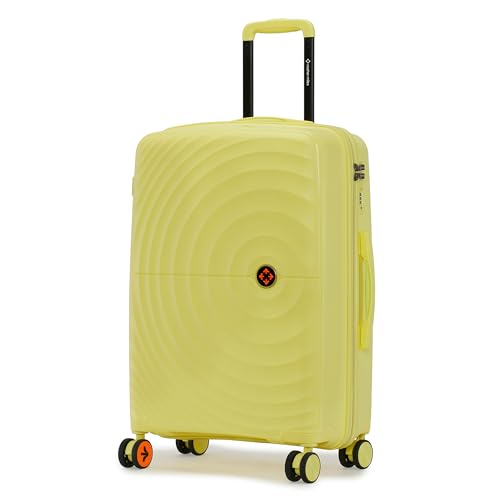 Image of Nasher Miles Polypropylene Spinner Seattle Hard-Sided Check-in Luggage 24 inch | 65cm | 8 Wheels Medium Trolley Bag for Travel | Suitcase (Yellow)