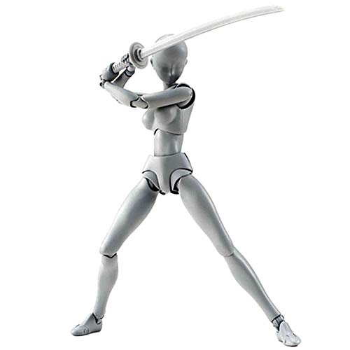 Image of Figure Model PVC Action Figure Drawing Models Figure Artist Draw Painting Model Mannequin Jointed Doll, Drawing Mannequin Figure Models for Artists (Grey Female)