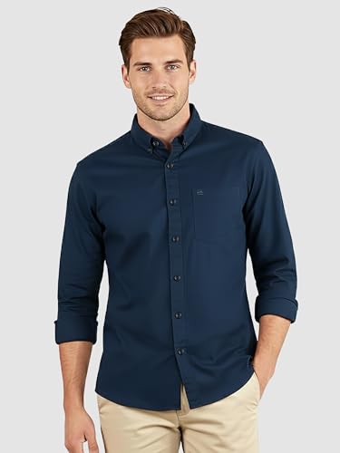 Image of Beyoung Oxford Cotton Shirt for Men | Premium Oxford Fabric | Regular Fit | Button-Down Collar