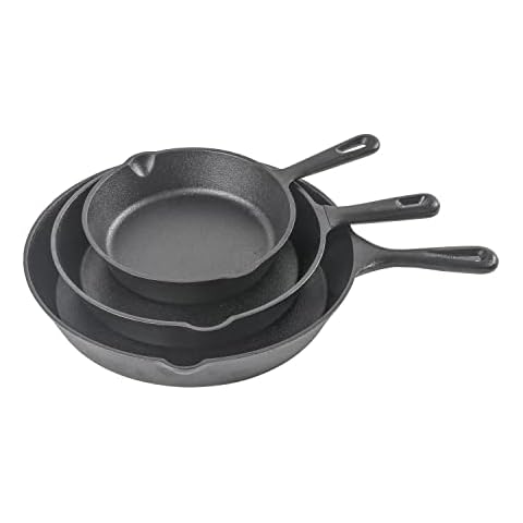 Commercial CHEF 3-Piece Cast Iron Skillet Set Cover