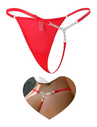 Image of ohyeah Womens Thong Underwear G String Plus Size Thongs Panties 1-3pcs | Lace Panties,Micro G String Thongs for Women,T-back Tangas,Rhinestones Cheeky Underwear,Date Night,XS-4X