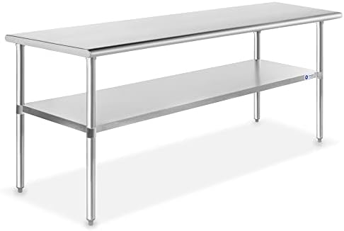 GRIDMANN Stainless Steel Work Table 72 x 30 Inches, NSF Commercial Kitchen Prep Table with Under Shelf for Restaurant and Home