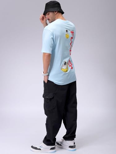 Image of The Indian Garage Co Men Oversized Graphic Back Printed Round Neck Tshirt