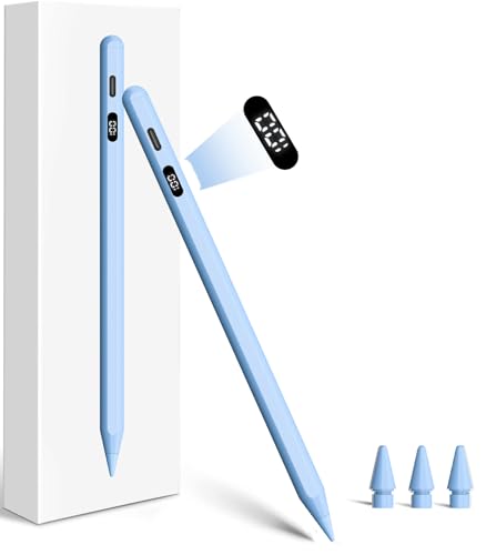 Lapiz para iPad(2025-2018): Pencil 1 Generacion para iPad con Pantalla LED, Carga Rápida USB-C, Rechazo de Palma, Sensibilidad de Inclinación. Pencil USB C para Pad6/7/8/9-Air3-5-Mini5/6-Pro11/12.9