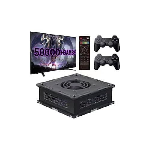 Super Console X PRO Plus, Retro Videospielkonsole 256 GB Integrierte 50000 + Spiele, TV- und Game-Dual-System, 4K HD-Ausgang, 2 Controller, kompatibel mit WiFi / LAN (Schwarz, 256G)