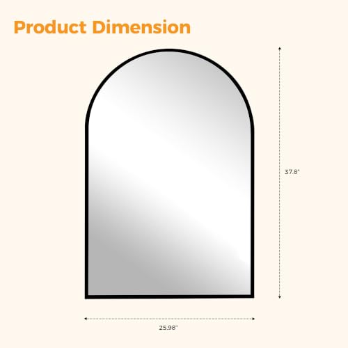 Image of NEWBULIG 26 inchx38 inch Arched Bathroom Mirrors, Wall Mirror for Over Sink, Black