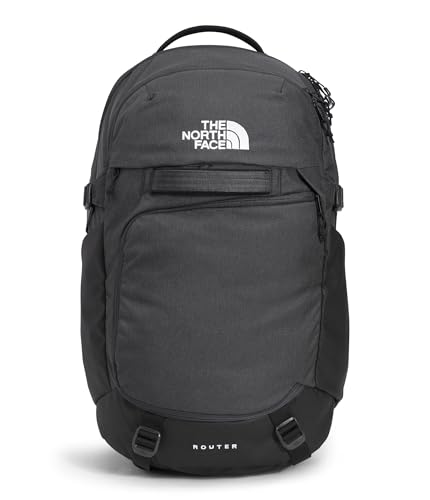 The North Face Router Everyday Laptop Backpack - Daypack, Water Repellent, 17' Laptop Sleeve, Reflective Details, Asphalt Grey Light Heather/TNF Black-NPF, One Size
