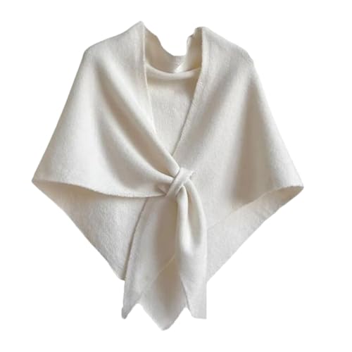 2025 New Women’s Knitted Shawl Wrap Poncho – Wool Blend Cape Scarf for Fall & Winter, Solid Color Shoulder Cover Up