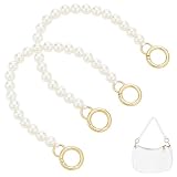 PH PandaHall 2 unidades de 30,5 cm de imitación de perlas blancas cadena monedero cadena 12 mm acrílico bolsa extensión correas con anillos de puerta dorada para mujeres bolsos de mano bolsas