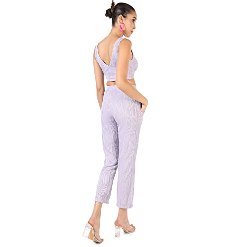 Image of Campus Sutra Women's Co-Ord Set For Casual Wear | Polyester Breathable Fabric Clothing Set Crafted With Comfort Fit And High Performance For Everyday Wear |