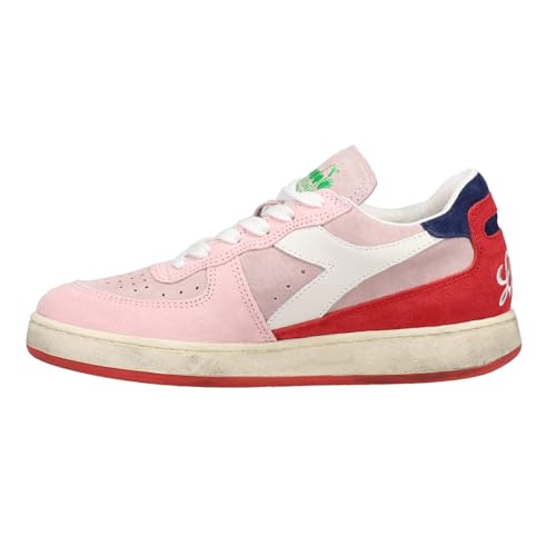 Diadora Mens Mi Basket Low Lampone Italia Lace Up Sneakers Shoes Casual - Pink - Size 8 M3