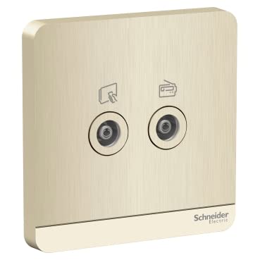 Schneider Electric AvatarOn, TV R socket, master, 75 Ohm, Metal Gold Hairline (Model Number-E8332TVFMM_GH)