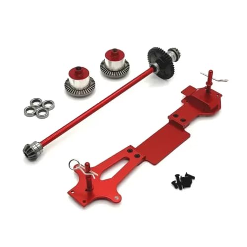 Kit deuxième étage différentiel métal WLtoys 144001 144010 rouge C