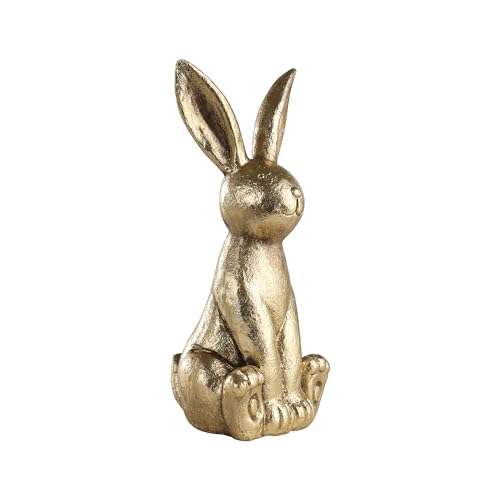 EGLO LIVING Osterdeko Hase Chilandy, Deko Figur Ostern Frühling, Frühlingsdeko Osterhase, Tischdeko elegant, Osterfigur aus Kunststein in Gold, 25,5 cm