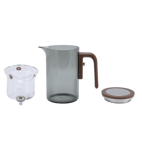 Magnetic Glass Teapot High Borosilicate Glass Water Separation Press Control Tea Pot with Wooden Handle for Tea Aficionados and Experts 600ml Capacity