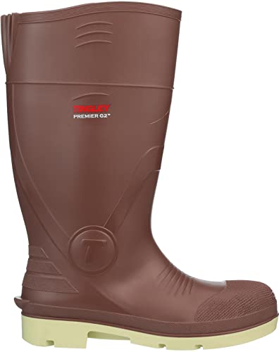 Tingley Premier G2 93155 Plain Toe Knee Boot, Mens 10 / Womens 12, Brick Red/Cream
