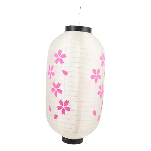 SOESFOUFU 日式和風絹製桜花吊り提灯 防水仕様 屋外対応 料理店 パーティー装飾用 伝統的な和風ランタン 文化的魅力を演出