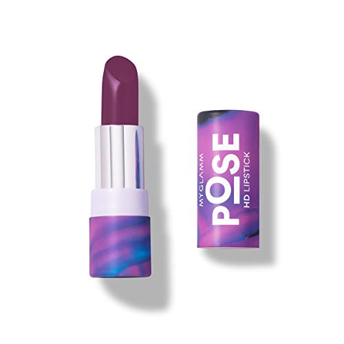 Image of MyGlamm POSE HD Lipstick-Ripe Grape (Purple)-4 gm | Matte Lipstick | Enriched with Moringa oil & Vitamin E | Long-lasting & Moisturising