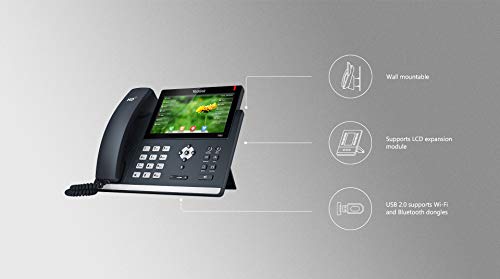 Teléfono Yealink T48G SIP POE con fuente y paño miniatura 4