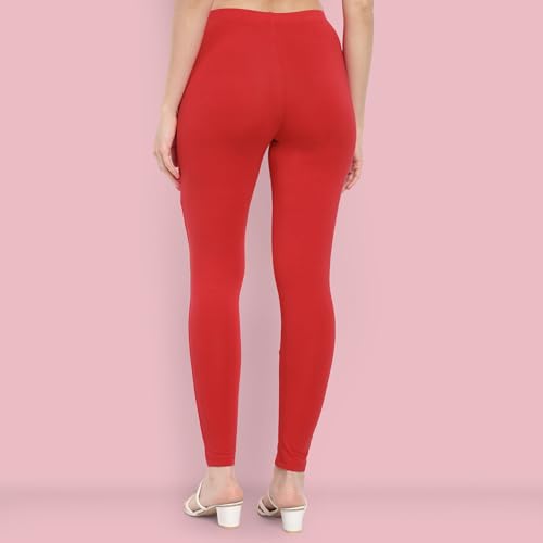 Image of ONE SKY Women Full Length Leggings | Cotton Modal Spandex Blend | High Waist Stretchable & Bio-Washed Fabric | Colour-Lock Technology | Comfortable Leggings for Women