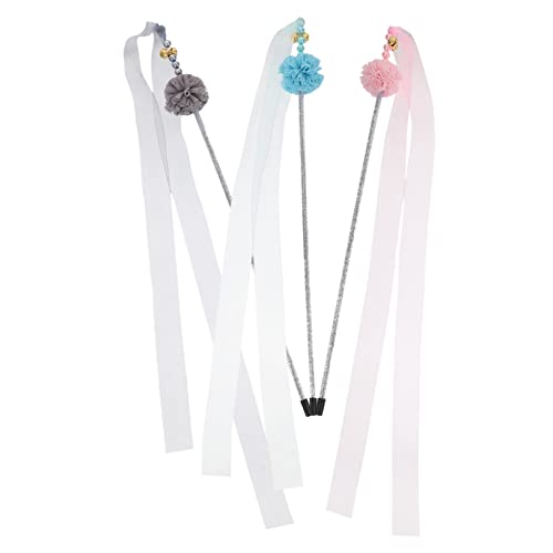 Milisten 3stücke Holzstange Katzenspielzeug Mit Mullbällen Und Farbigem Anhänger Für Interaktives Und Bewegungsanreiz Zur Unzufriedenheitslinderung