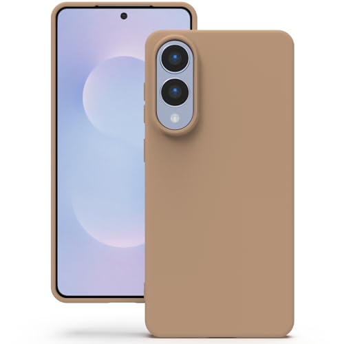 Image of YATWIN Silicone Case for Samsung Galaxy S25 FE 4G, Soft-Touch, Shockproof, DustProof, Antiskid Phone Cover for Samsung Galaxy S25 FE - Milk Tee