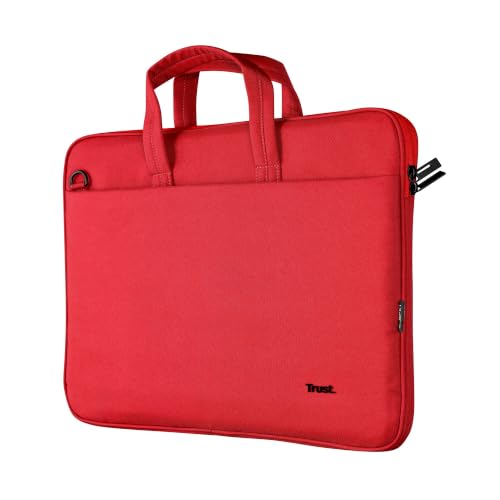 Trust Bologna Slim Laptop Tasche bis 16 Zoll mit Schultergurt, Rot – Ansicht 1