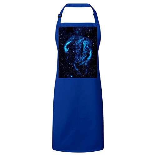 Tablier cuisine premium bleu dentelles du cygne haut de gamme