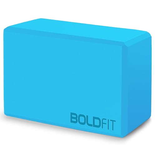 Boldfit High Density Foam Yoga Brick for Stretching & Balancing - Premium Yoga Accessory - Blue