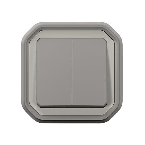 LEGRAND | Plexo Double Interrupteur Ou Va-Et-Vient Ou Poussoir, Étanche Et Robuste IP55 IK08, Connexion Rapide Sans Outil, Prêt À Installer En Encastré