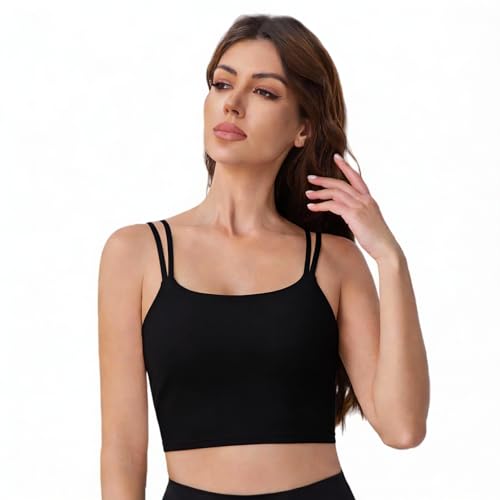 SHUIMILI Womens Backless Sports Bra Yoga/Pilates Top Buttery Soft Fitness Clothing Versatile as Workout Tops/Gym Tops for Active Women (DE/NL/SE/PL Alphanumerisch XL Regular Regular Black)
