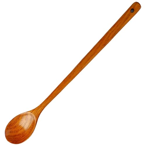 Jorzer Cucharas de Madera para cocinar Cuchara Larga de Madera de 50 cm Resistentes al Calor con Mango Suave antiescaldaduras Utensilios de Cocina con Orificio para Colgar.