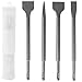 [-] 4Pcs Chisel Drill Bit High Carbon Steel Point Chisel Round Shank Flat Chisel Rotary Hammer Spade Chisel Tile Removal Chisel Kit with Storage Box for Masonry Concrete Brick Stone [-]