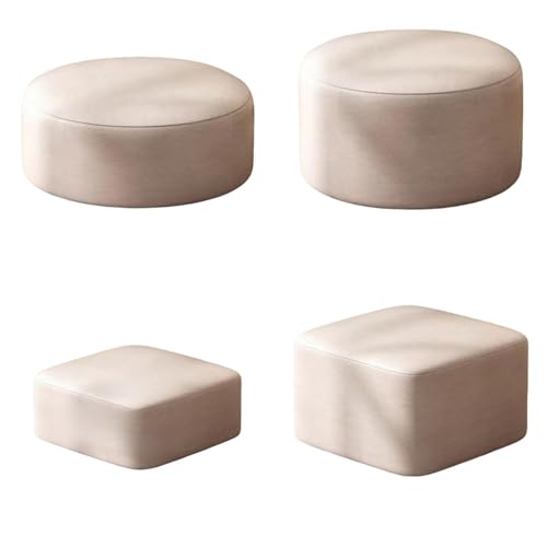 スツール おしゃれ 椅子 2タイプ キッズ 子供用 玄関 フロアクッション 極厚 ロータイプ 丸椅子 ミニスツール 脚無し 腰掛け フェイクレザー 低い椅子 ミニスツール 高反発 クッション 丸形 四角 イス ミニ 四角26*26*10cm ライトグレー